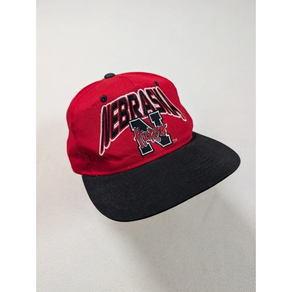 Vintage 90's Starter Nebraska Cornhuskers Arch Logo Snapback Hat Red Star Wars